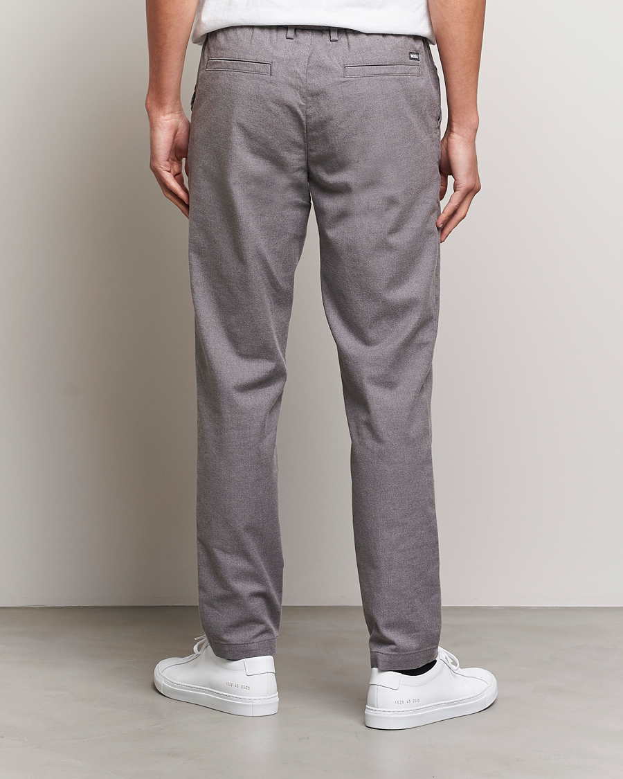 Herr | Byxor | BOSS BLACK | Kane Pleated Drawstring Trousers Silver