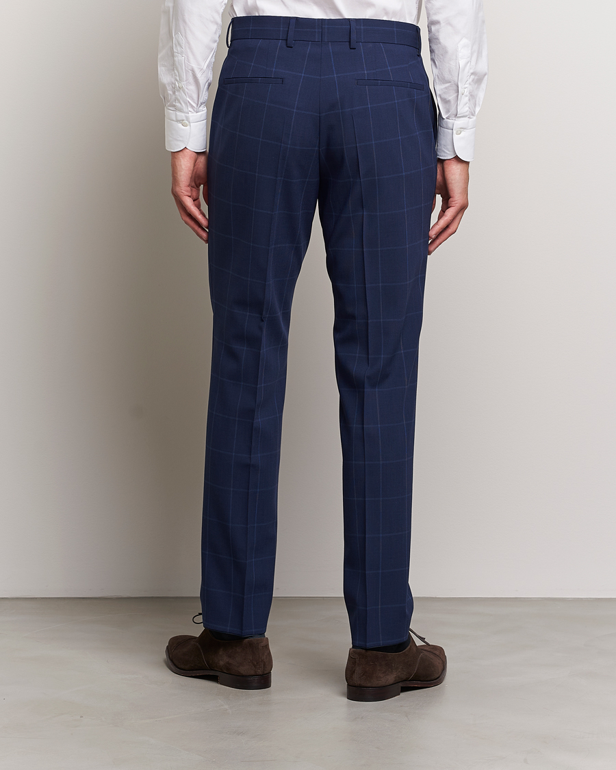Herr | Byxor | BOSS BLACK | Genius Checked Suit Trousers Dark Blue