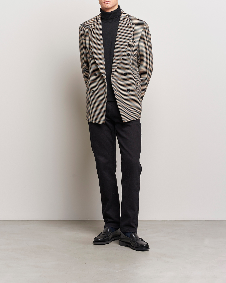 Herr | Kavajer | BOSS BLACK | Carper Tweed Checked Double Breasted Blazer Beige