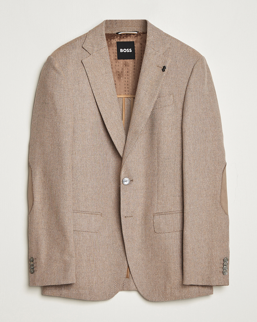Herr | Kavajer | BOSS BLACK | Huston Herringbone Blazer Medium Beige
