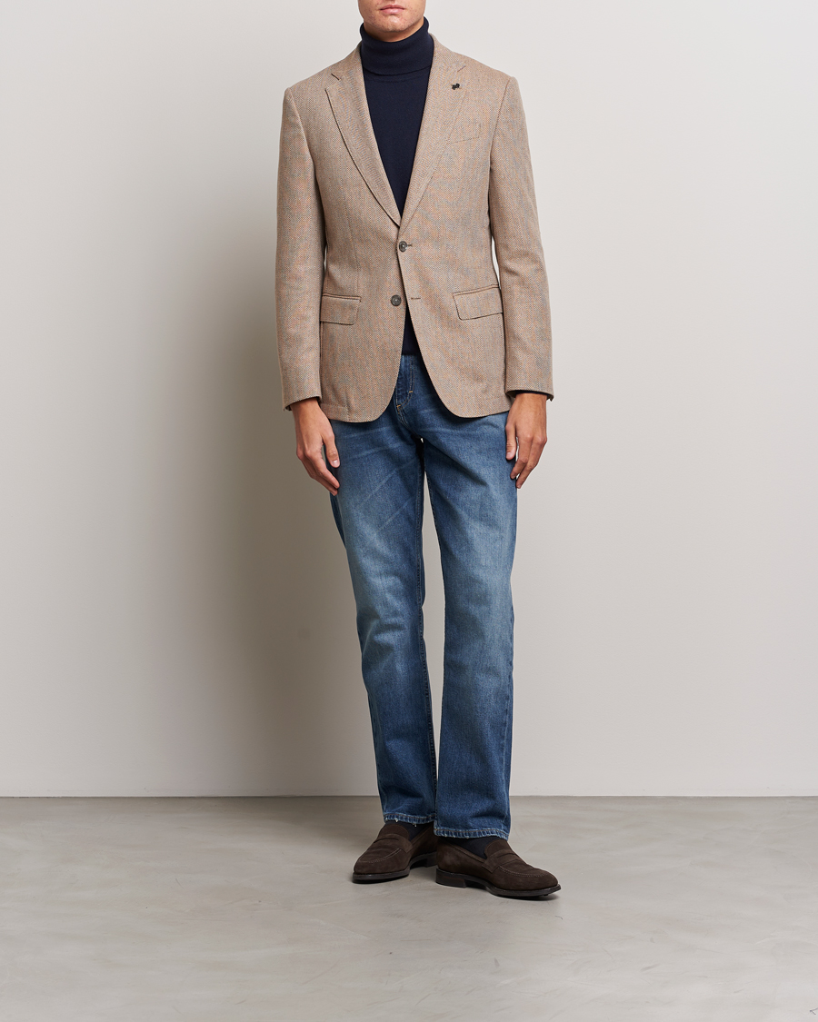 Herr | Kavajer | BOSS BLACK | Huston Herringbone Blazer Medium Beige