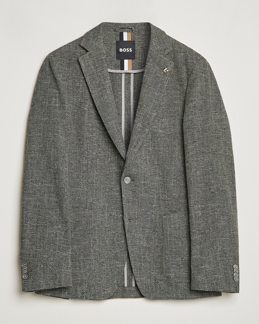 Herr | Kavajer | BOSS BLACK | Hanry Cotton Patch Pocket Blazer Open Green