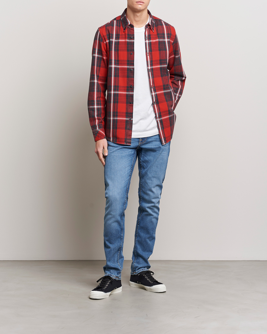 Herr | Skjortor | BOSS ORANGE | Rickert Checked Shirt Red/Grey