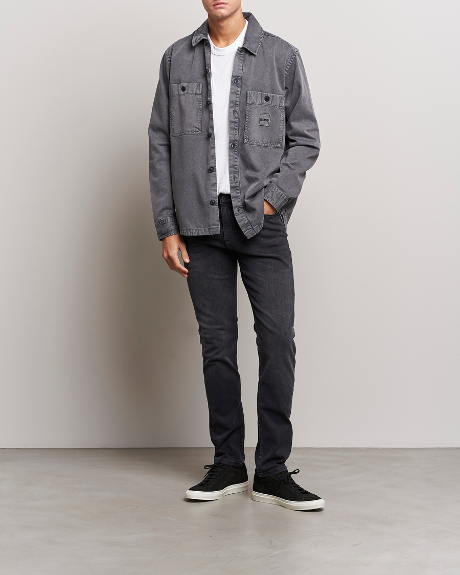 Herr | Skjortor | BOSS ORANGE | Locky Pocket Overshirt Dark Grey