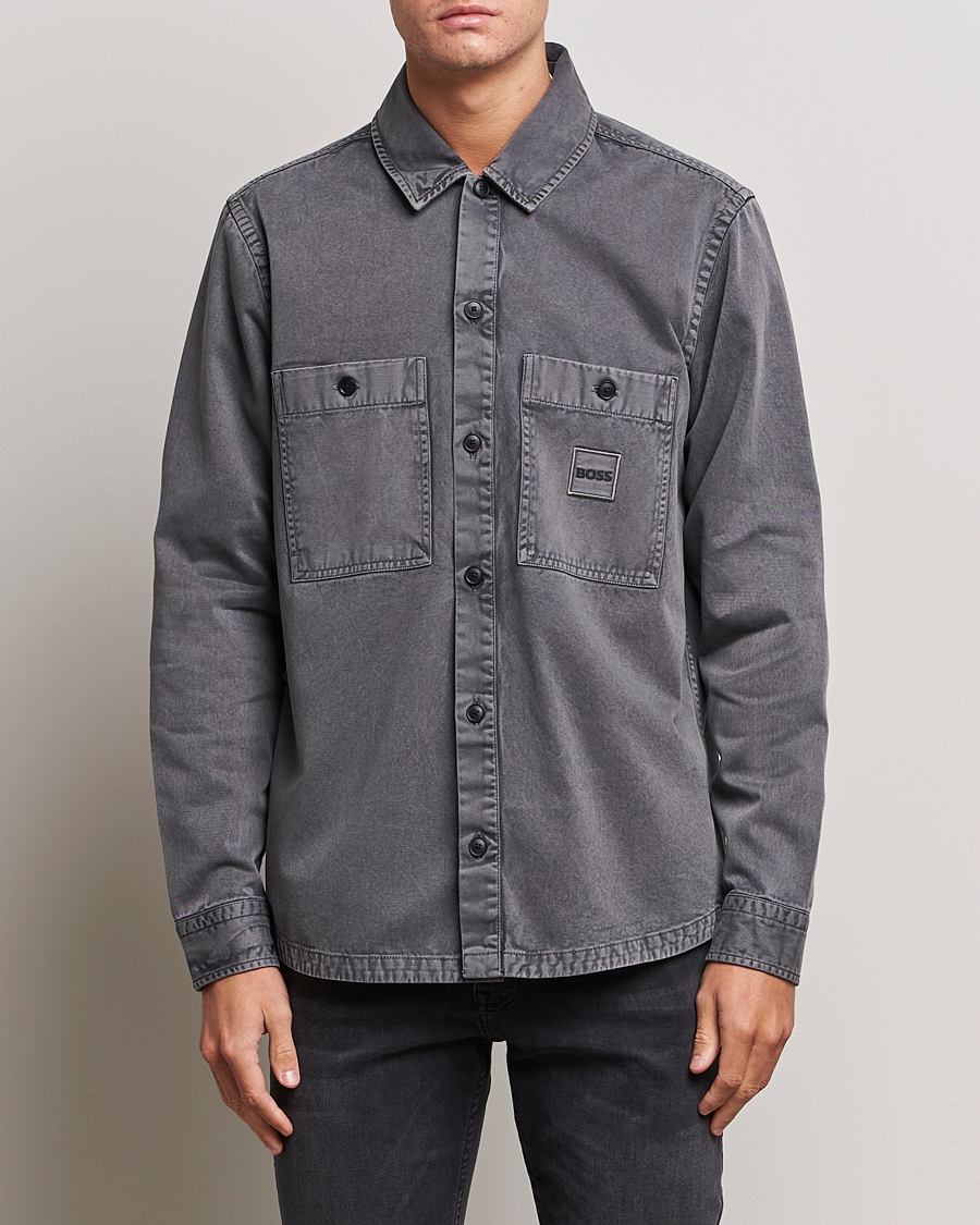 Herr | Skjortor | BOSS ORANGE | Locky Pocket Overshirt Dark Grey