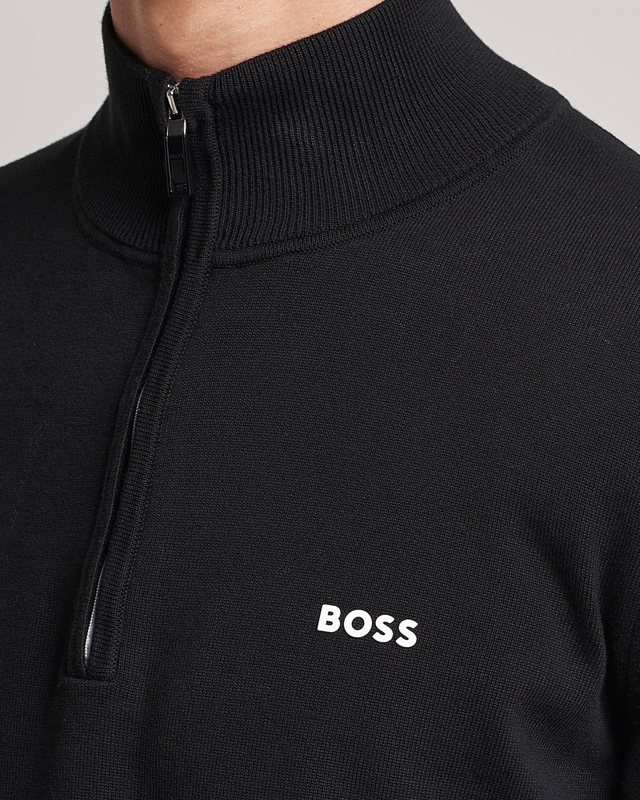 Herr | Tröjor | BOSS GREEN | Zallo Knitted Half Zip Sweater Black