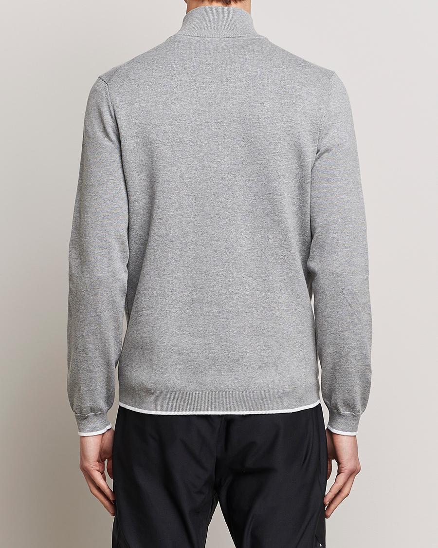 Herr | Tröjor | BOSS GREEN | Zallo Knitted Half Zip Sweater Light Grey