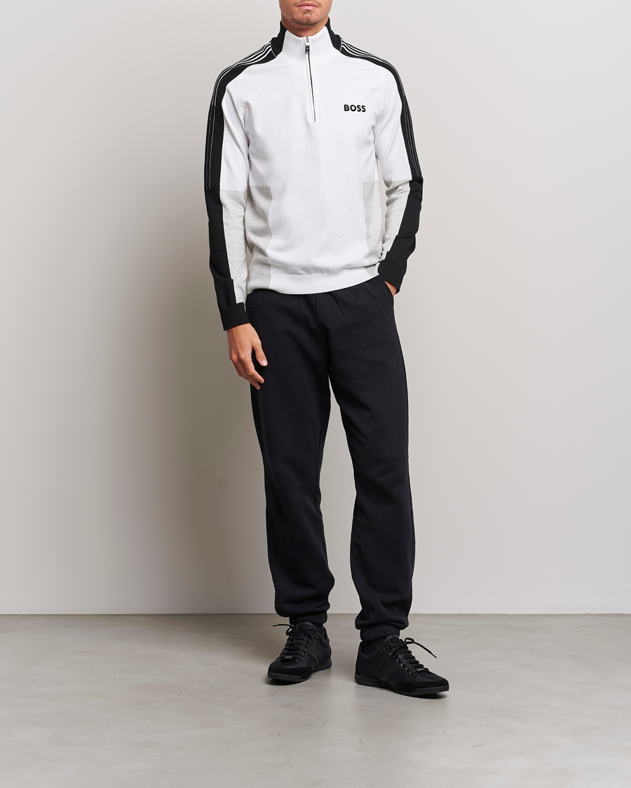 Herr | Tröjor | BOSS GREEN | Zolkar Knitted Half Zip White