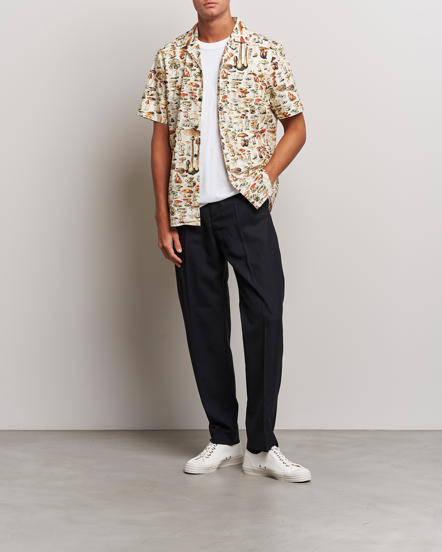 Herr | Skjortor | HUGO | Ellino Mushroom Short Sleeve Shirt Beige Overflow