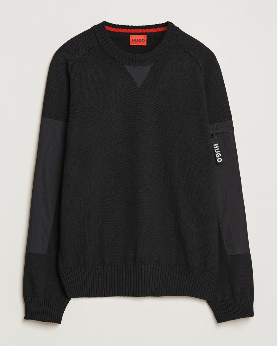 Herr | Tröjor | HUGO | Sutil Knitted Sweater Black