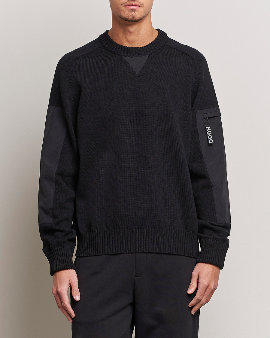 Herr | Tröjor | HUGO | Sutil Knitted Sweater Black
