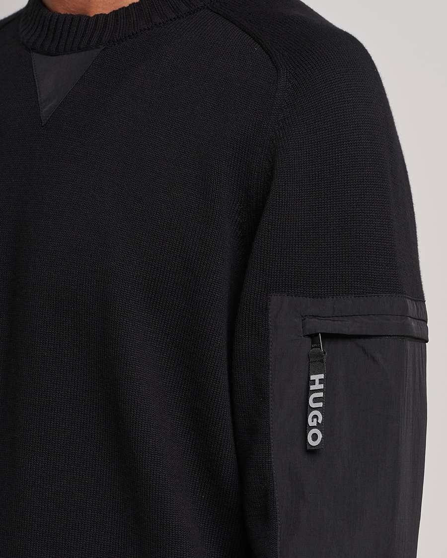 Herr | Tröjor | HUGO | Sutil Knitted Sweater Black