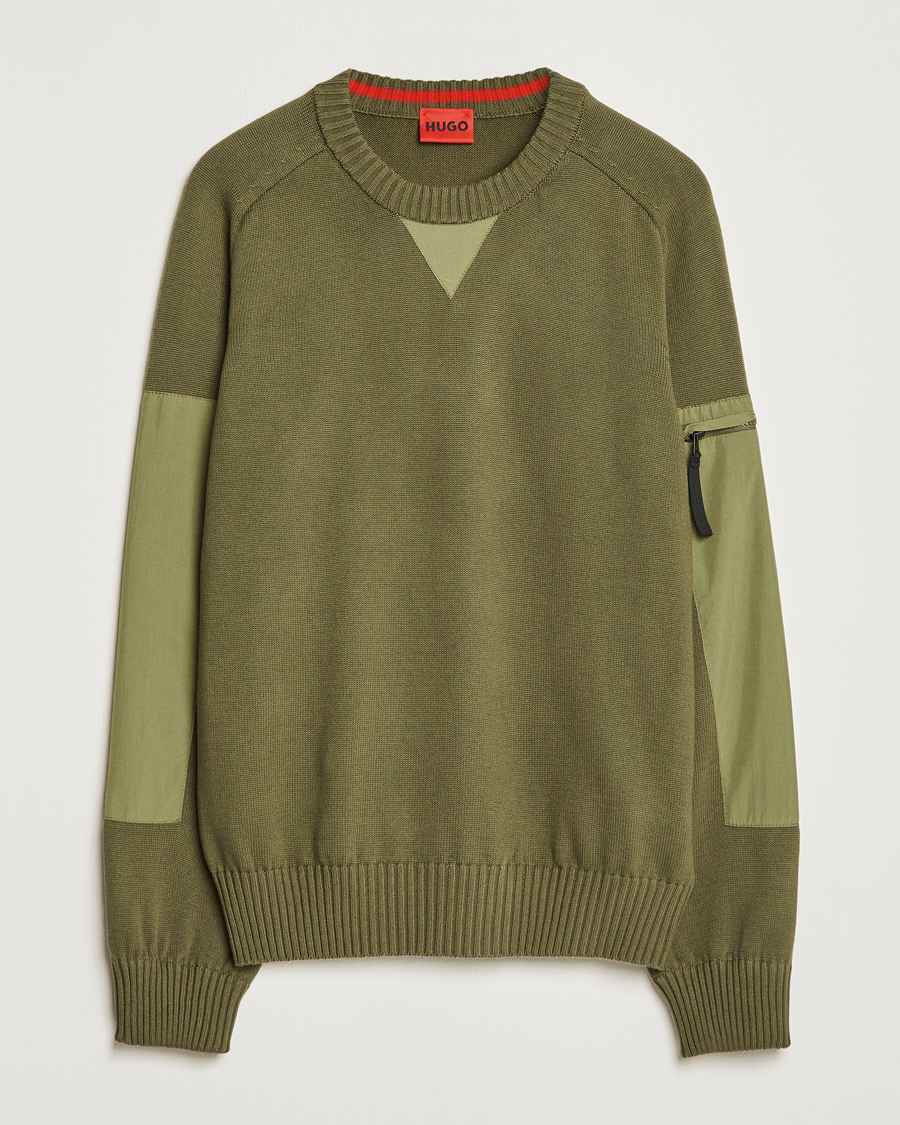 Herr | Tröjor | HUGO | Sutil Knitted Sweater Khaki