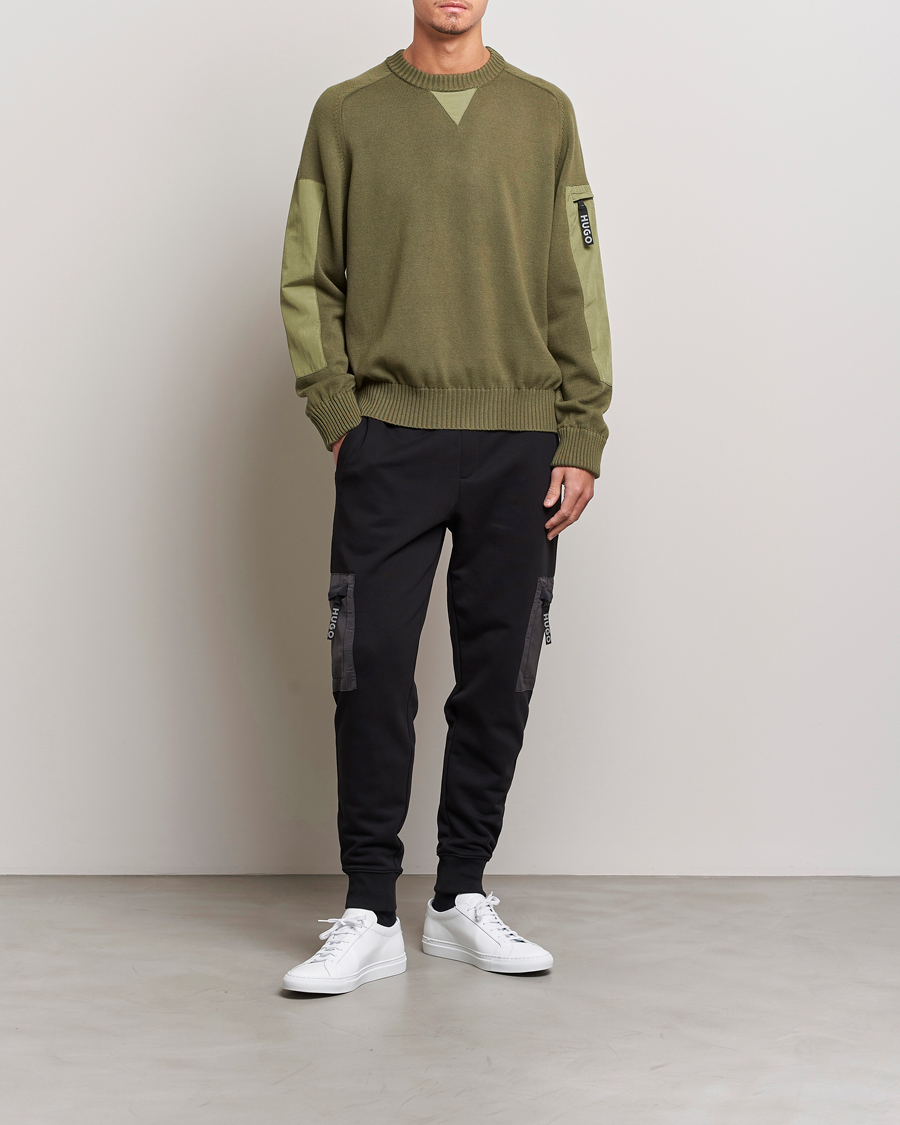 Herr | Tröjor | HUGO | Sutil Knitted Sweater Khaki