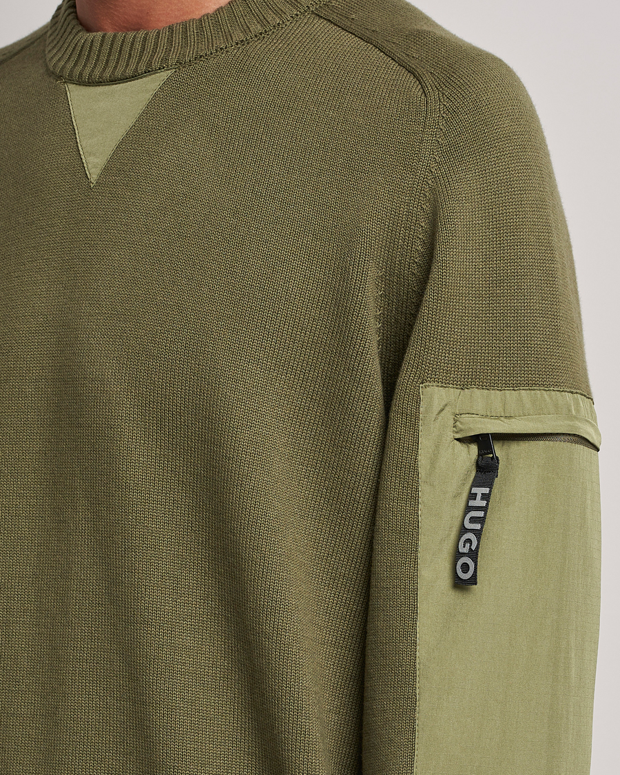 Herr | Tröjor | HUGO | Sutil Knitted Sweater Khaki