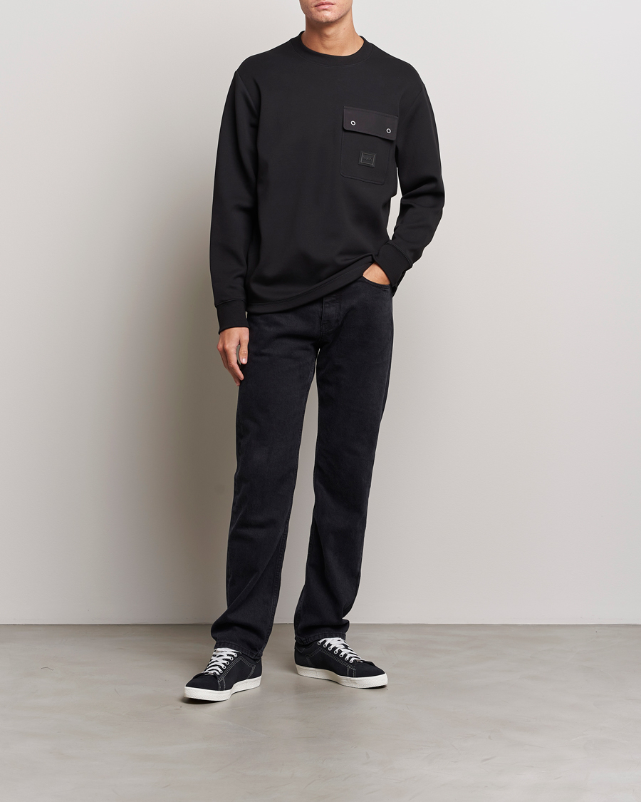 Herr | Tröjor | HUGO | Dhaluli Pocket Crew Neck Sweatshirt Black