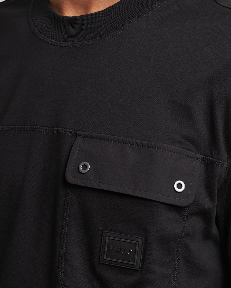 Herr | T-Shirts | HUGO | Dyans Crew Neck Pocket T-Shirt Black