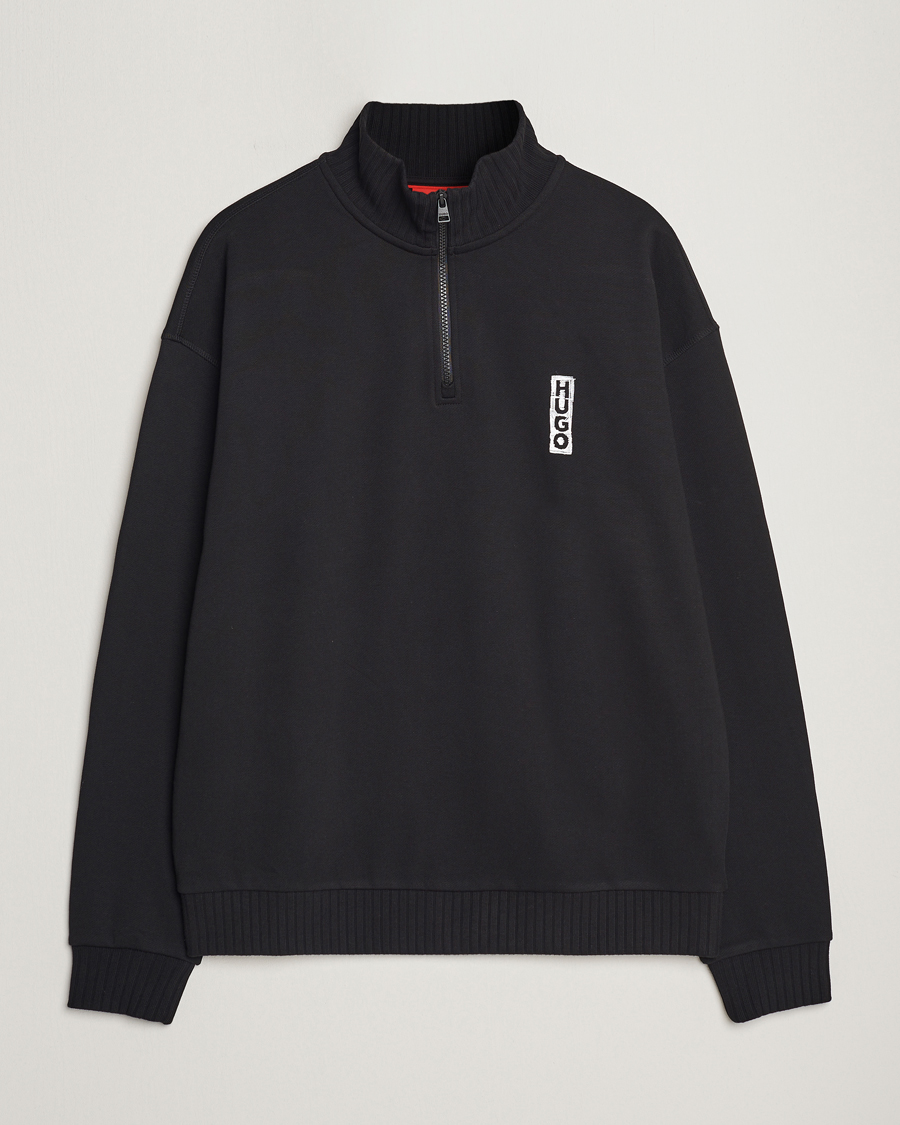 Herr | Tröjor | HUGO | Dutzagata Logo Half Zip Sweater Black