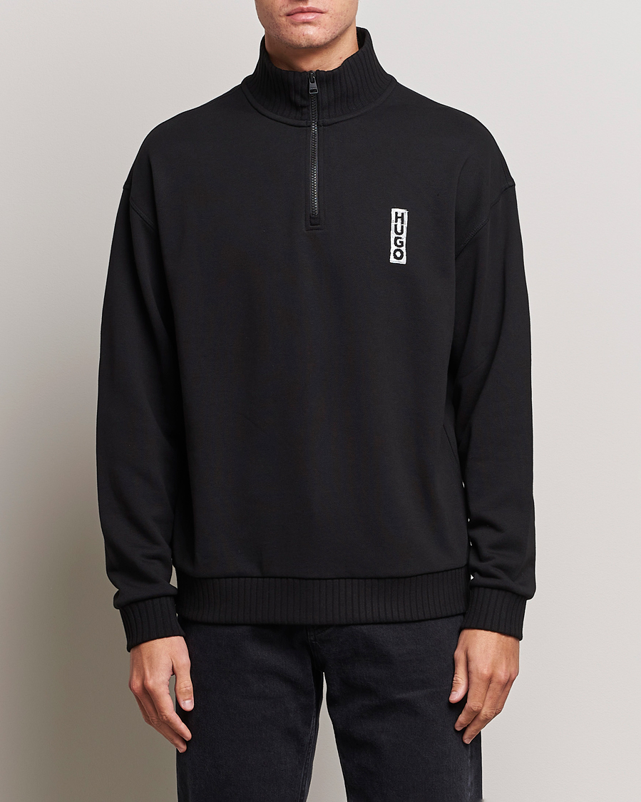 Herr | Tröjor | HUGO | Dutzagata Logo Half Zip Sweater Black