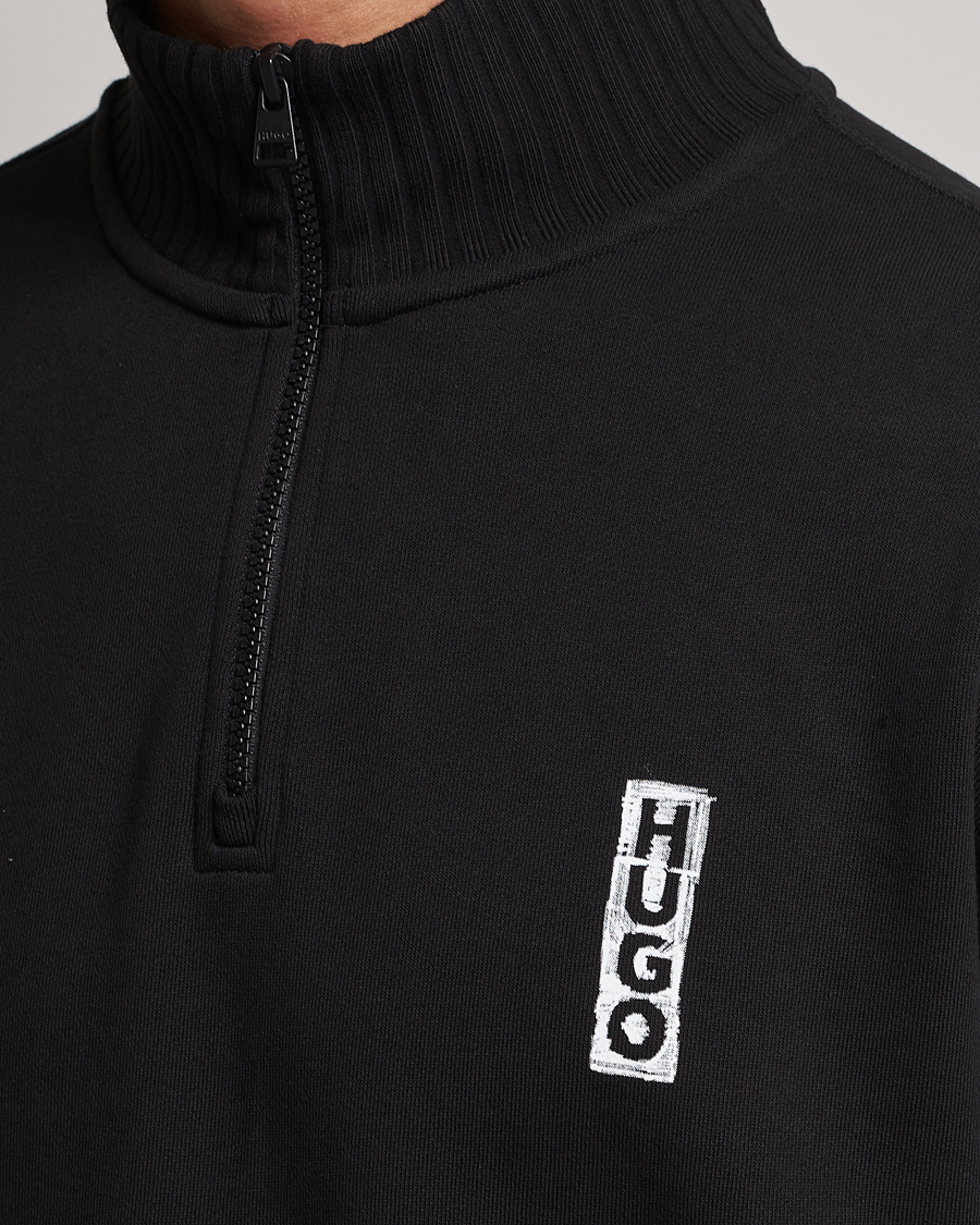 Herr | Tröjor | HUGO | Dutzagata Logo Half Zip Sweater Black
