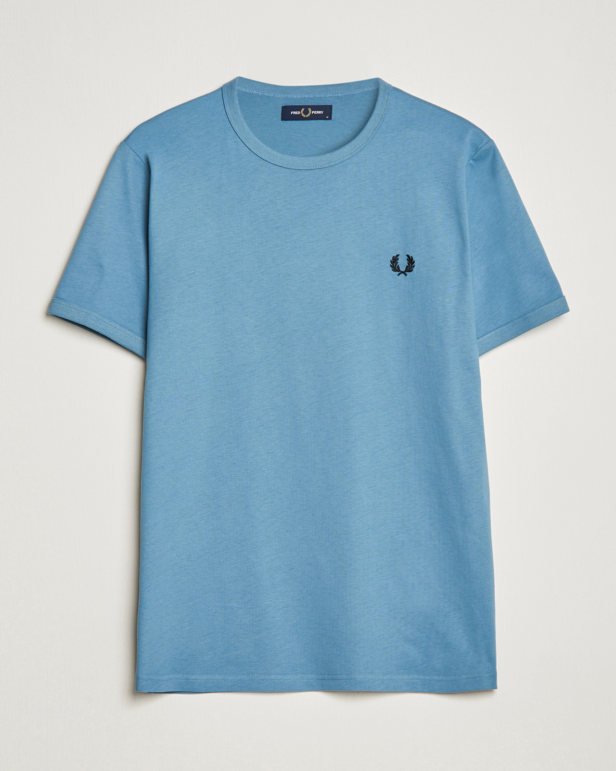 Herr | T-Shirts | Fred Perry | Ringer Cotton T-Shirt Ash Blue