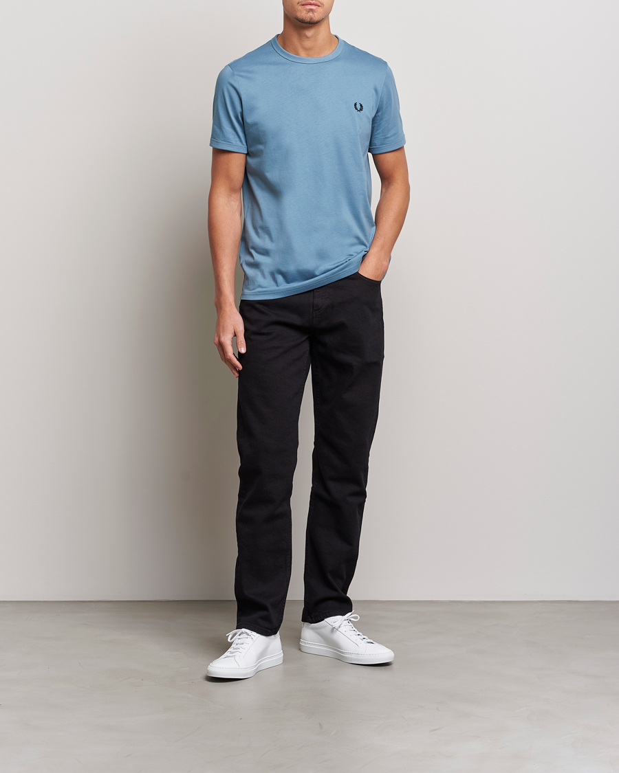 Herr | T-Shirts | Fred Perry | Ringer Cotton T-Shirt Ash Blue