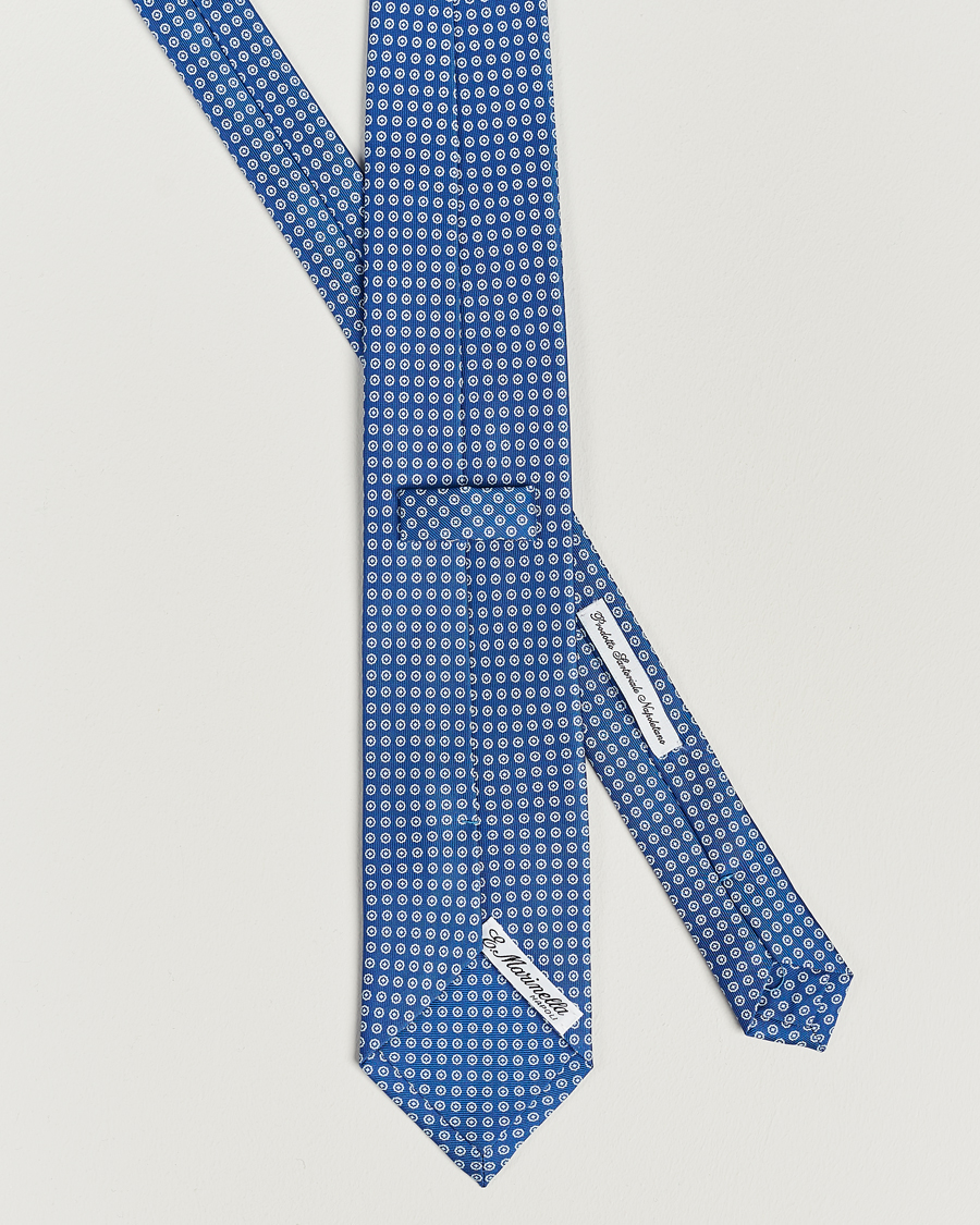 Herr | E. Marinella 3-Fold Printed Silk Tie Bluette | E. Marinella | 3-Fold Printed Silk Tie Bluette