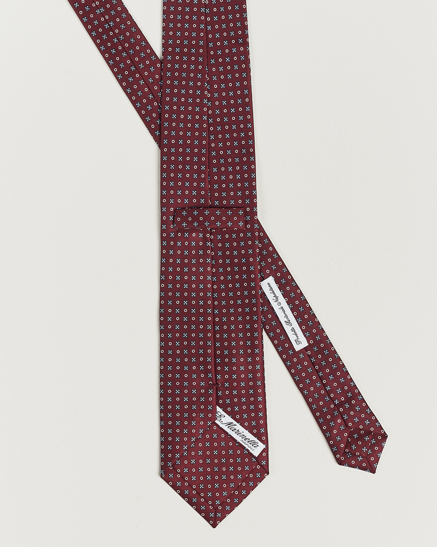 Herr | E. Marinella 3-Fold Printed Silk Tie Burgundy | E. Marinella | 3-Fold Printed Silk Tie Burgundy