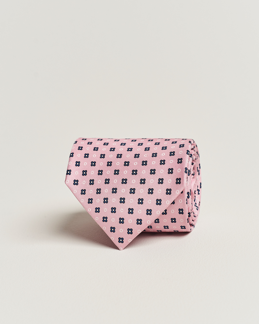 Herr | E. Marinella 3-Fold Printed Silk Tie Pink | E. Marinella | 3-Fold Printed Silk Tie Pink