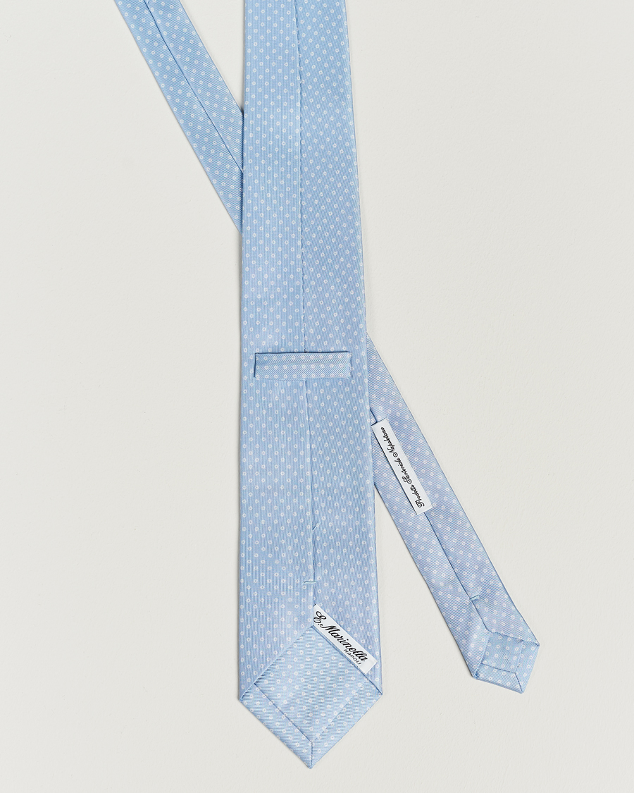 Herr | E. Marinella 3-Fold Printed Silk Tie Sky Blue | E. Marinella | 3-Fold Printed Silk Tie Sky Blue