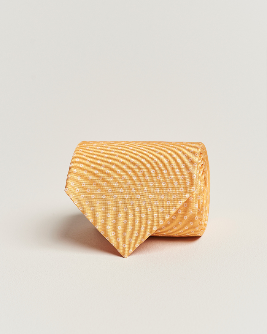 Herr | E. Marinella 3-Fold Printed Silk Tie Yellow | E. Marinella | 3-Fold Printed Silk Tie Yellow