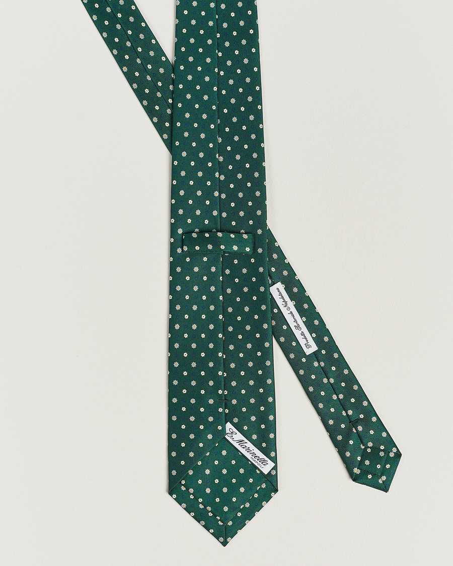 Herr | E. Marinella 3-Fold Printed Silk Tie Racing Green | E. Marinella | 3-Fold Printed Silk Tie Racing Green