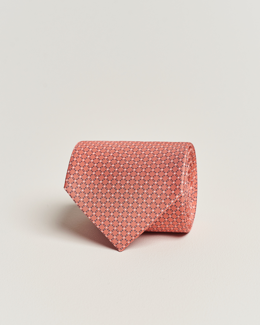 Herr | E. Marinella 3-Fold Printed Silk Tie Orange | E. Marinella | 3-Fold Printed Silk Tie Orange