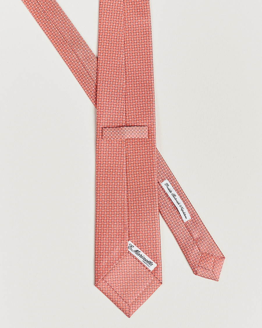 Herr | E. Marinella 3-Fold Printed Silk Tie Orange | E. Marinella | 3-Fold Printed Silk Tie Orange