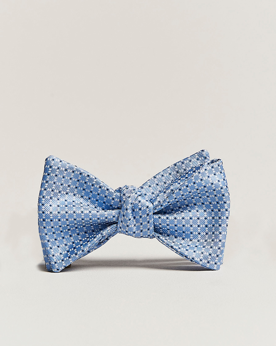 Herr | E. Marinella Printed Silk Bow Tie Light Blue | E. Marinella | Printed Silk Bow Tie Light Blue