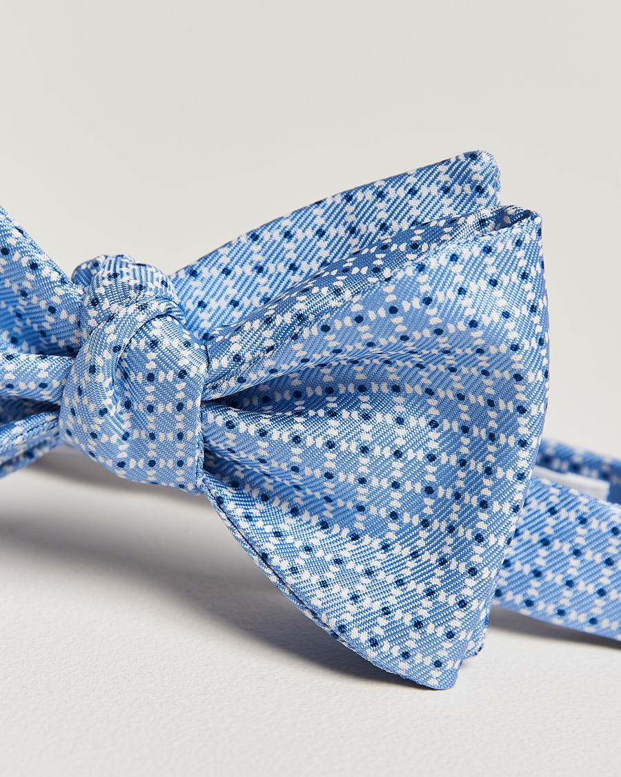 Herr | E. Marinella Printed Silk Bow Tie Light Blue | E. Marinella | Printed Silk Bow Tie Light Blue