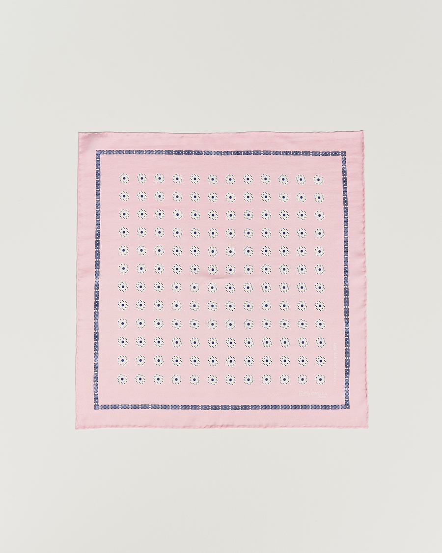 Herr | Näsdukar | E. Marinella | Printed Silk Pocket Square Pink