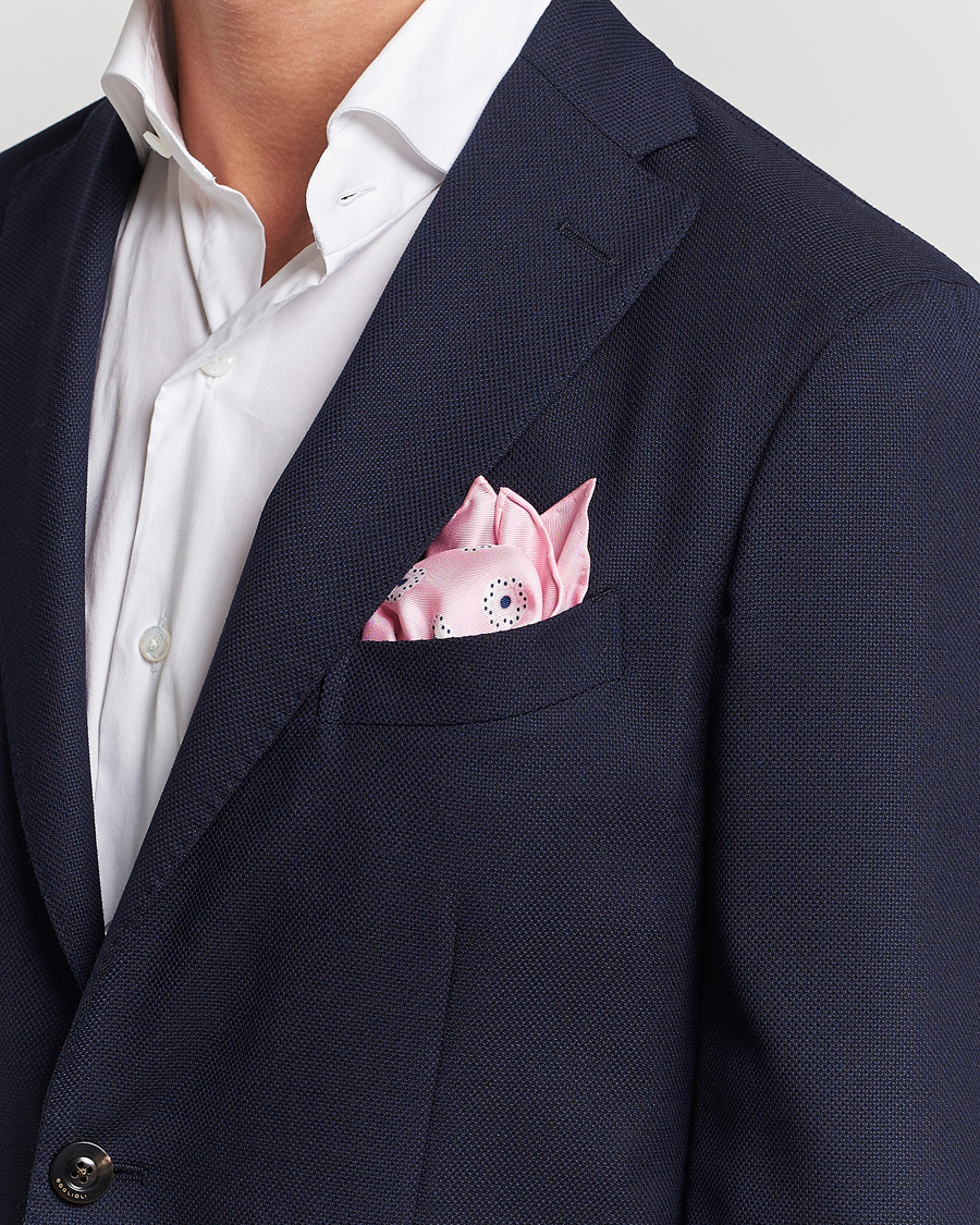 Herr | Näsdukar | E. Marinella | Printed Silk Pocket Square Pink