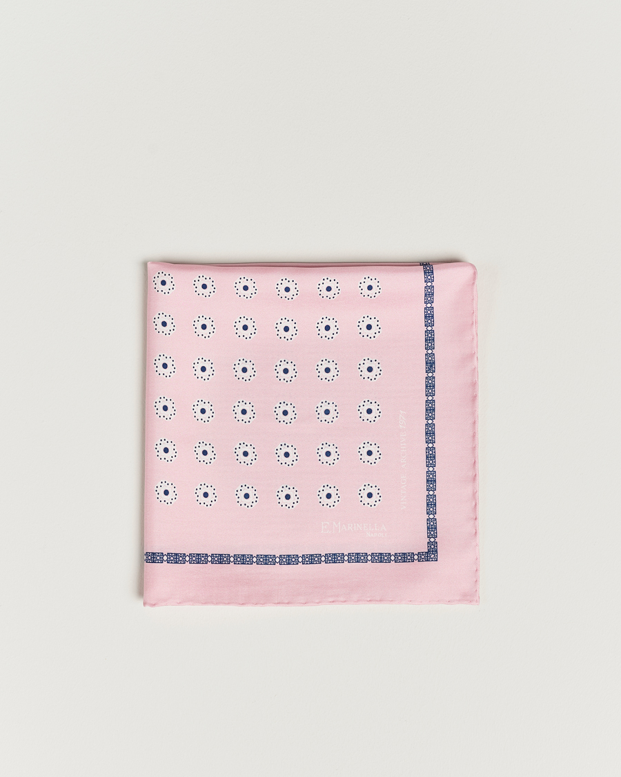 Herr | Näsdukar | E. Marinella | Printed Silk Pocket Square Pink
