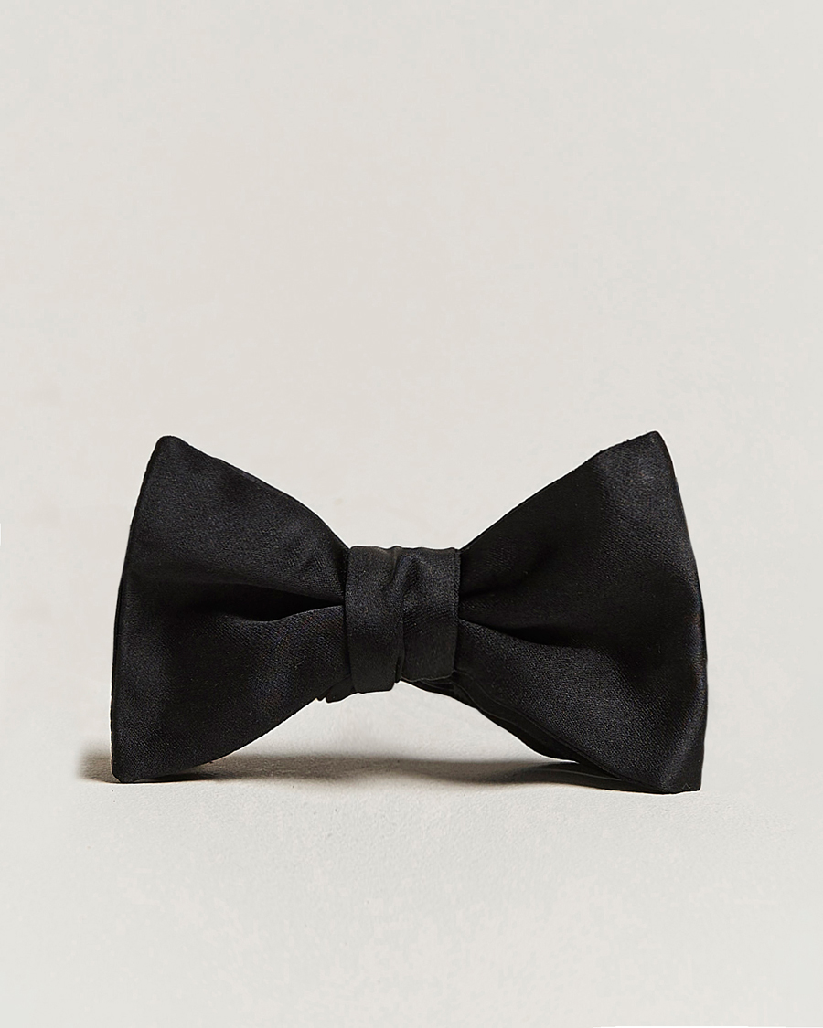 Herr | E. Marinella Silk Bow Tie Black Satin | E. Marinella | Silk Bow Tie Black Satin