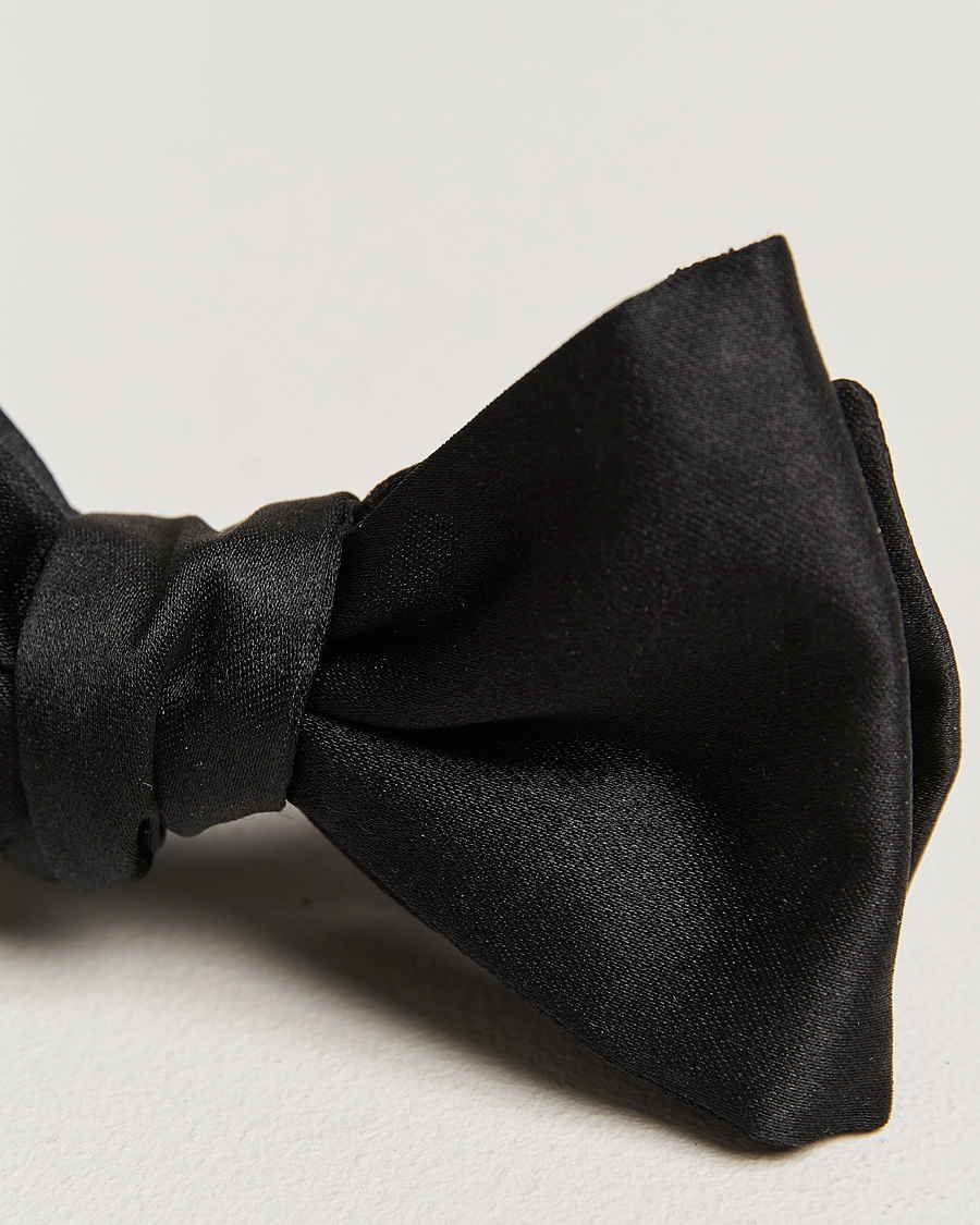 Herr | E. Marinella Silk Bow Tie Black Satin | E. Marinella | Silk Bow Tie Black Satin