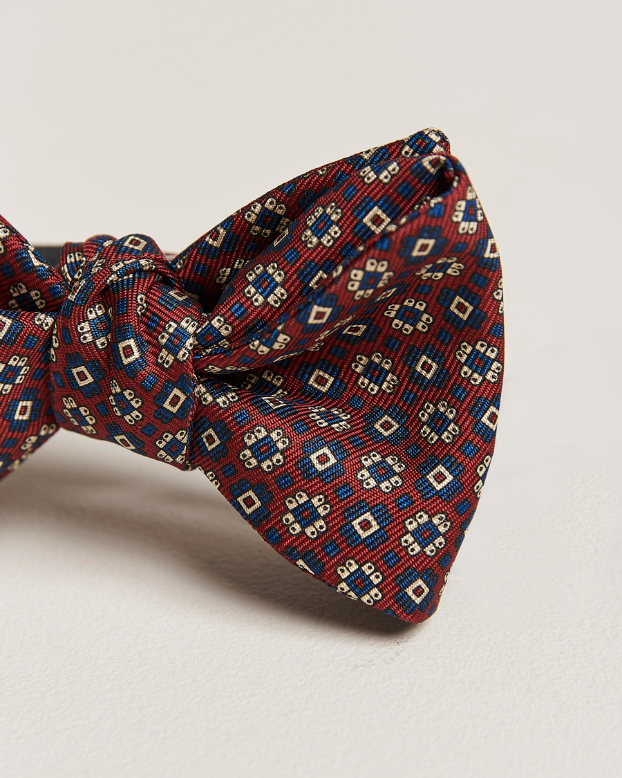 Herr | E. Marinella Printed Silk Bow Tie Burgundy | E. Marinella | Printed Silk Bow Tie Burgundy