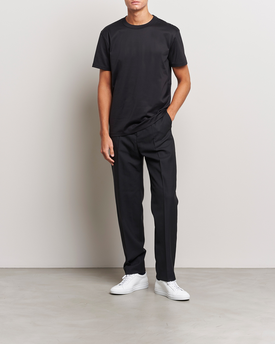 Herr | T-Shirts | Bread & Boxers | Pima Cotton Crew Neck T-Shirt Black