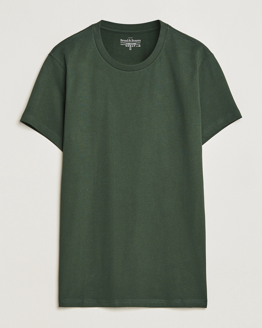 Herr | T-Shirts | Bread & Boxers | Heavy Cotton Crew Neck T-shirt Forest Green