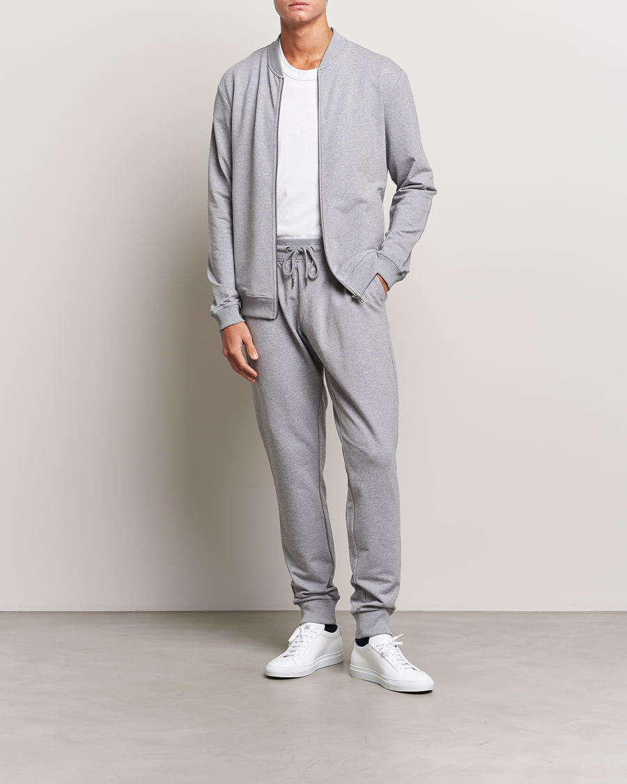 Herr | Tröjor | Bread & Boxers | Loungewear Full Zip Sweater Grey Melange