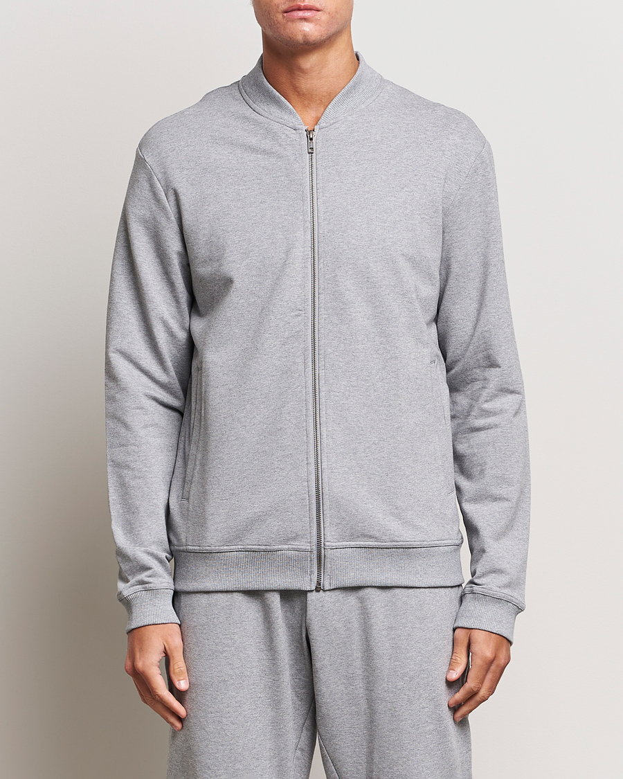 Herr | Bread & Boxers | Bread & Boxers | Loungewear Full Zip Sweater Grey Melange