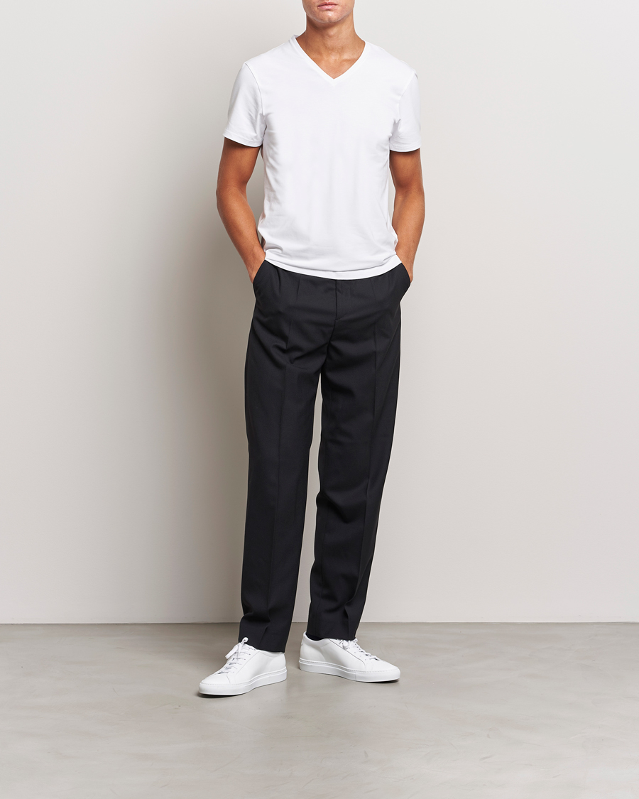 Herr | T-Shirts | Bread & Boxers | 2-Pack V-Neck T-Shirt White