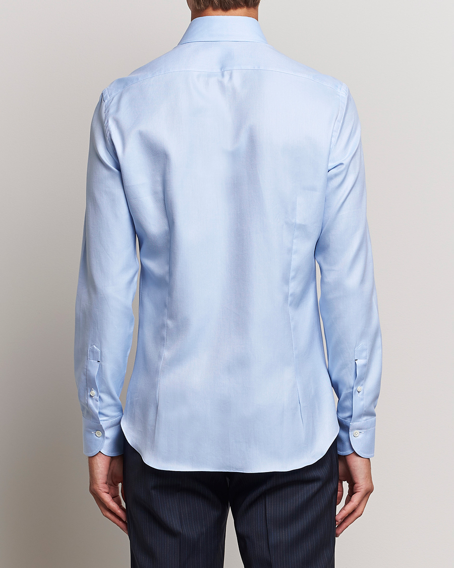 Herr | Skjortor | Mazzarelli | Soft Button Down Twill Shirt Light Blue