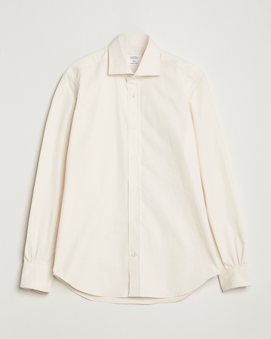 Herr | Skjortor | Mazzarelli | Soft Twill Cotton Shirt White