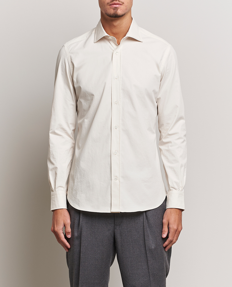 Herr | Rea kläder | Mazzarelli | Soft Twill Cotton Shirt White
